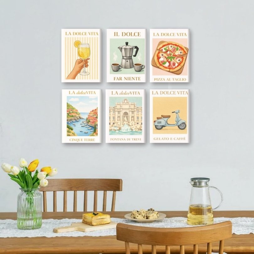 6 Mini-Gemälde | Bella Italia Set