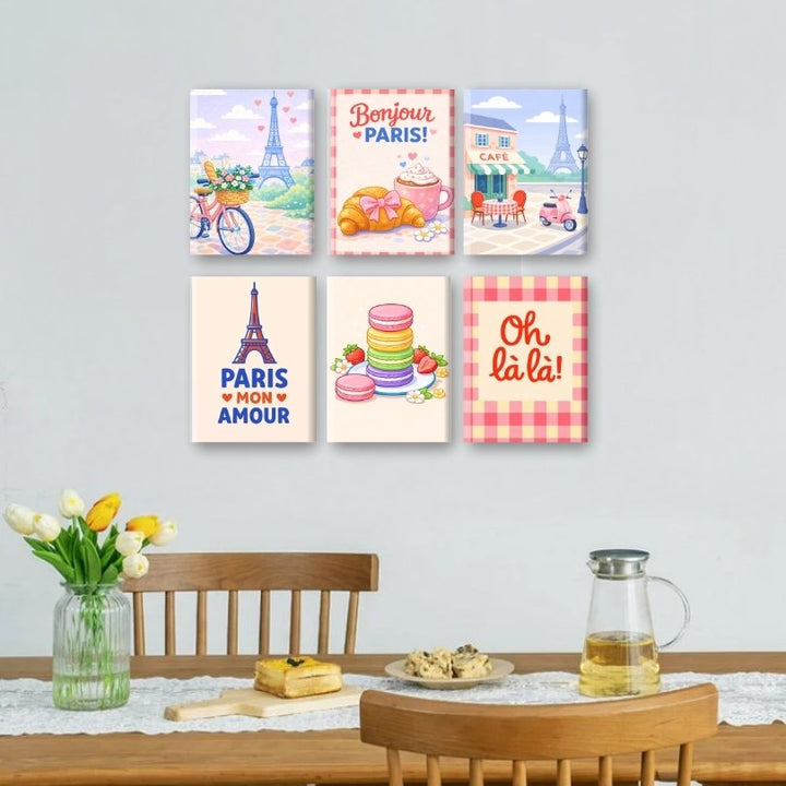 6 Mini-Gemälde | Bonjour Paris Set