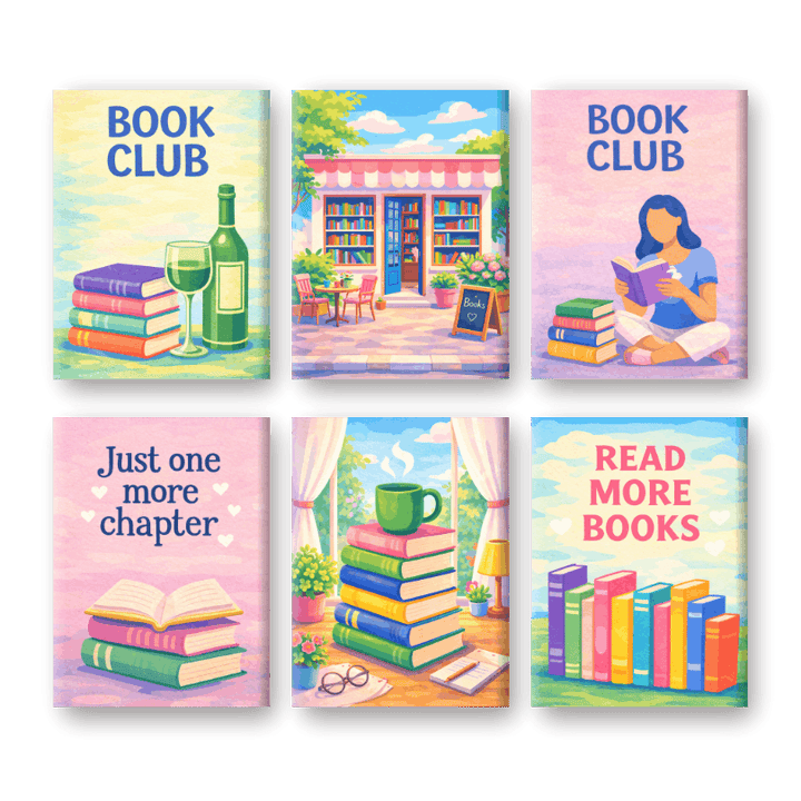 6 Mini-Gemälde | Buchclub Set
