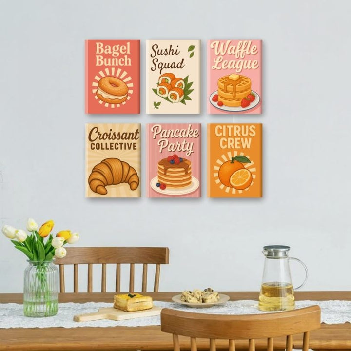 6 Mini-Gemälde | Köstliches Essen Set
