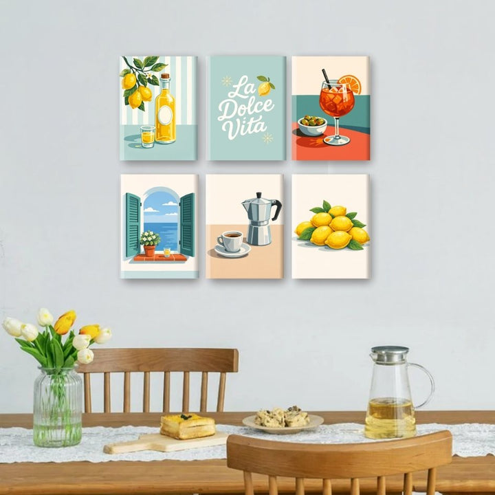 6 Mini-Gemälde | Dolce Vita Set