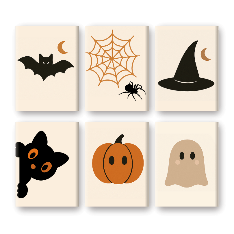 Malen nach Zahlen – 6 Mini-Gemälde | Halloween-Set