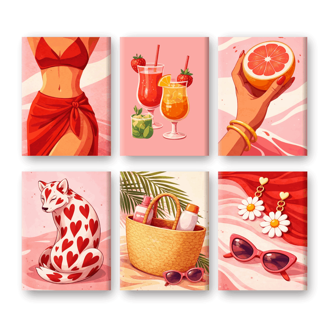 6 Mini-Gemälde | Hot Girl Summer Set