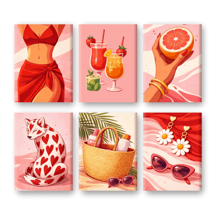 6 Mini-Gemälde | Hot Girl Summer Set