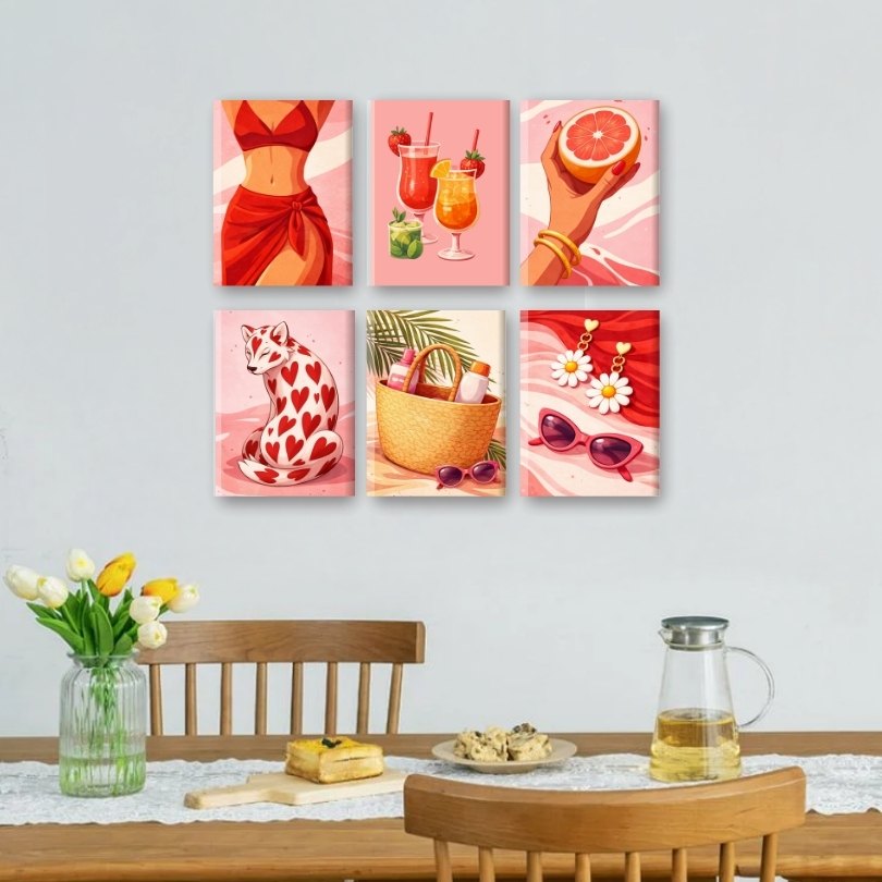 6 Mini-Gemälde | Hot Girl Summer Set