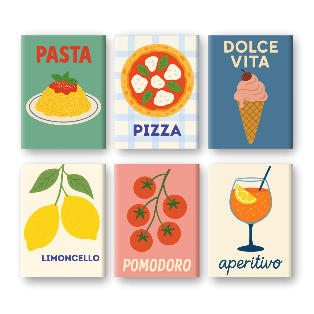 6 Mini-Gemälde | Italienischer Aperitivo Set