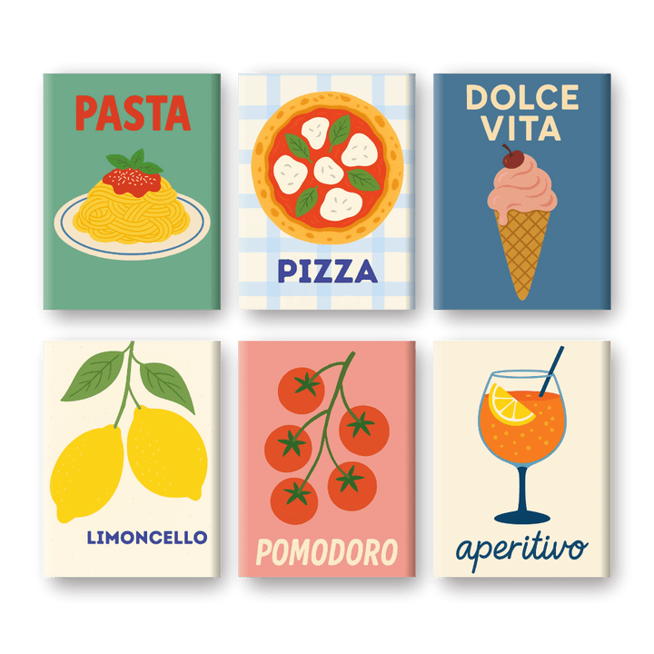 6 Mini-Gemälde | Italienischer Aperitivo Set