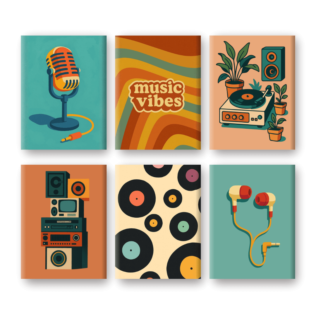 6 Mini-Gemälde | Musik Set