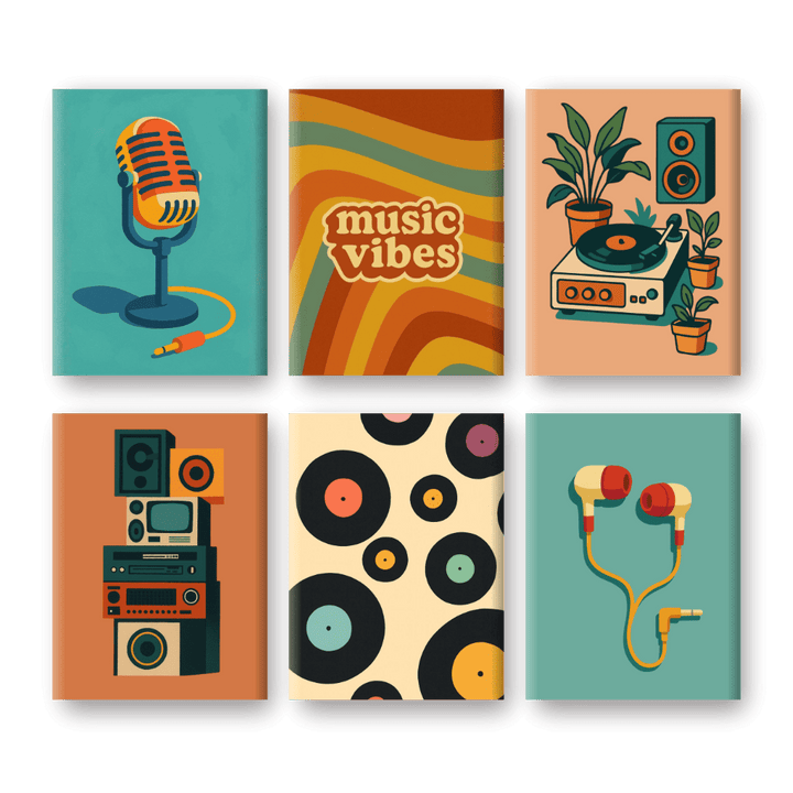 6 Mini-Gemälde | Musik Set