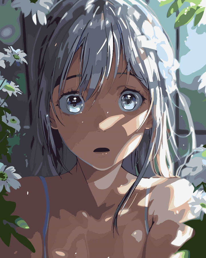 Malen nach Zahlen - Schönes Anime-Mädchen