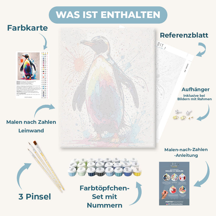 Malen nach Zahlen - Pinguin | Color Splash
