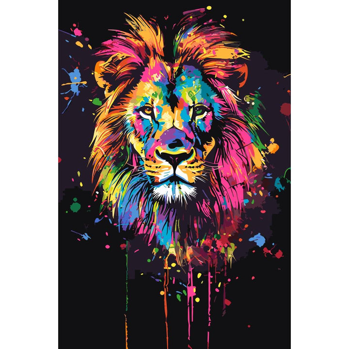 Malen nach Zahlen - Colorfoul Lion - Premium Painting