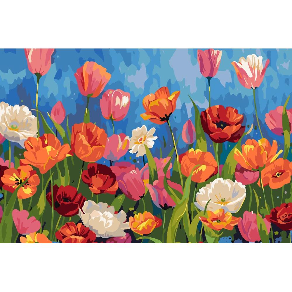 Malen nach Zahlen - Farbenfrohe Feldblumen - Premium Painting