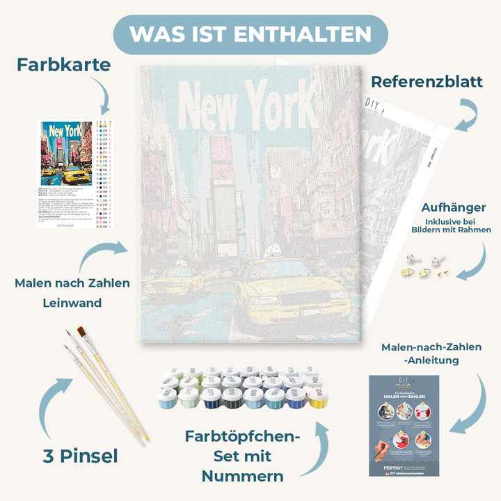 Malen nach Zahlen - New York Reiseposter