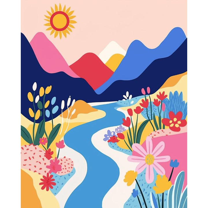 Malen nach Zahlen - Bunte Landschaft - Kurzprojekt