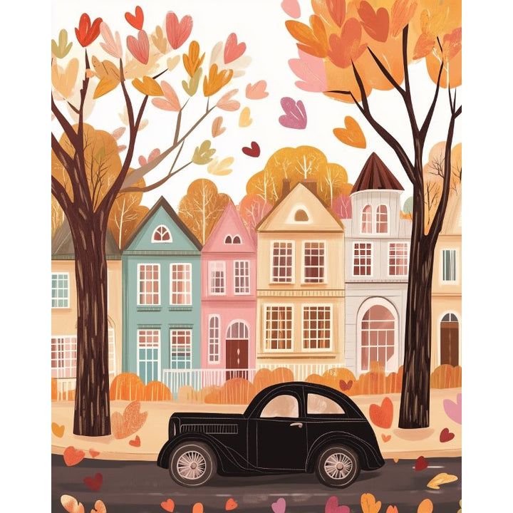 Malen nach Zahlen - Oldtimer im Herbst