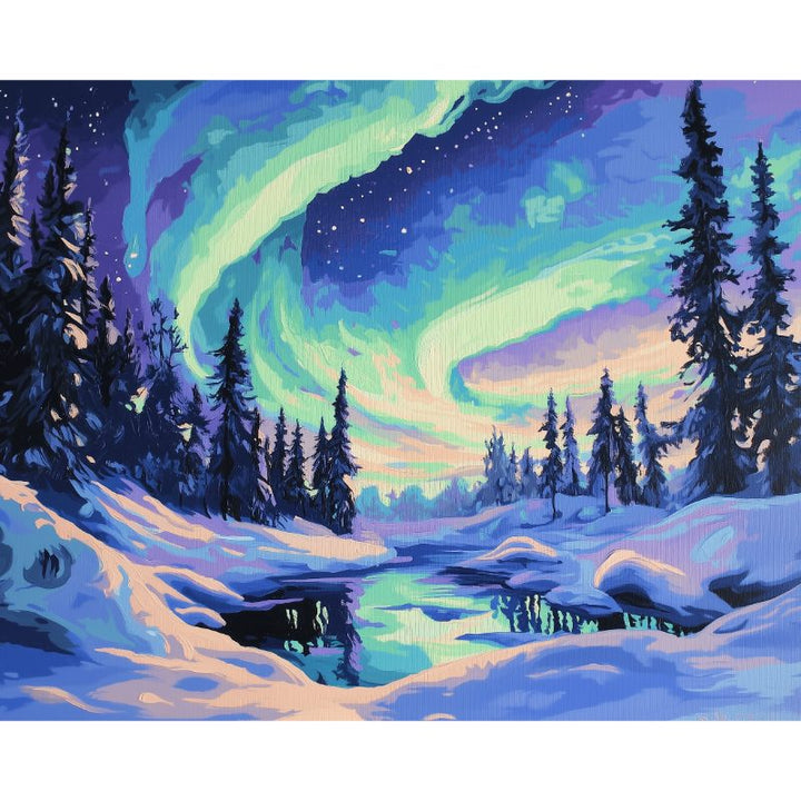 Malen nach Zahlen - Nordlichter in Lappland