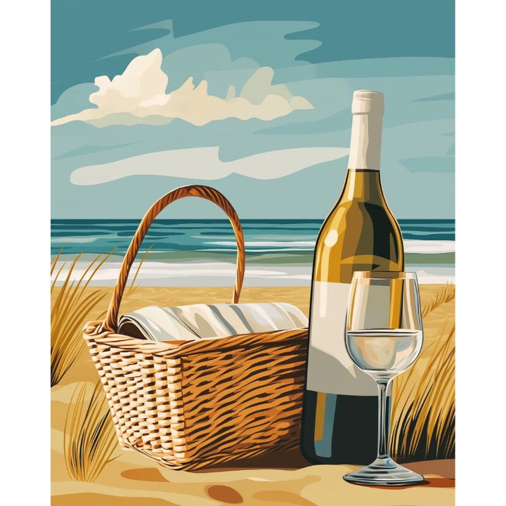 Malen nach Zahlen - Wein am Strand