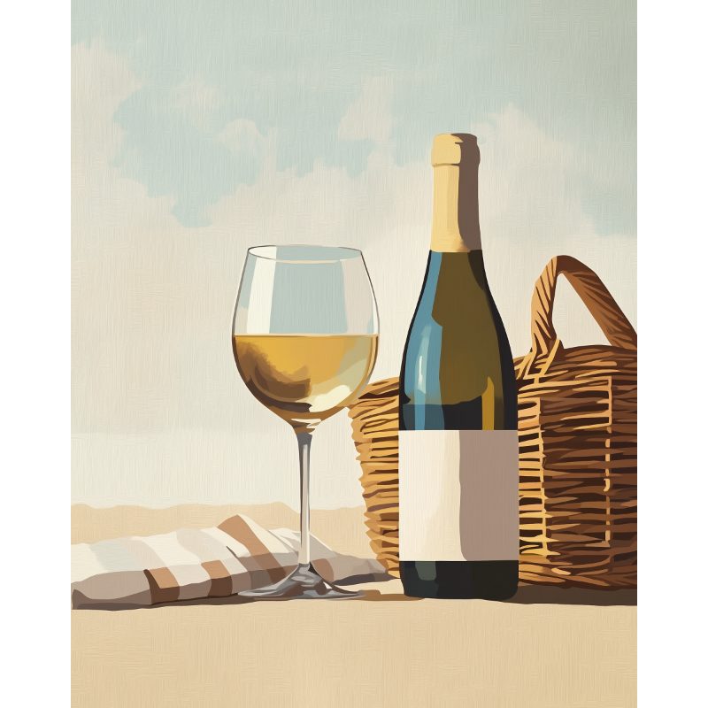 Malen nach Zahlen -  Champagner am Strand