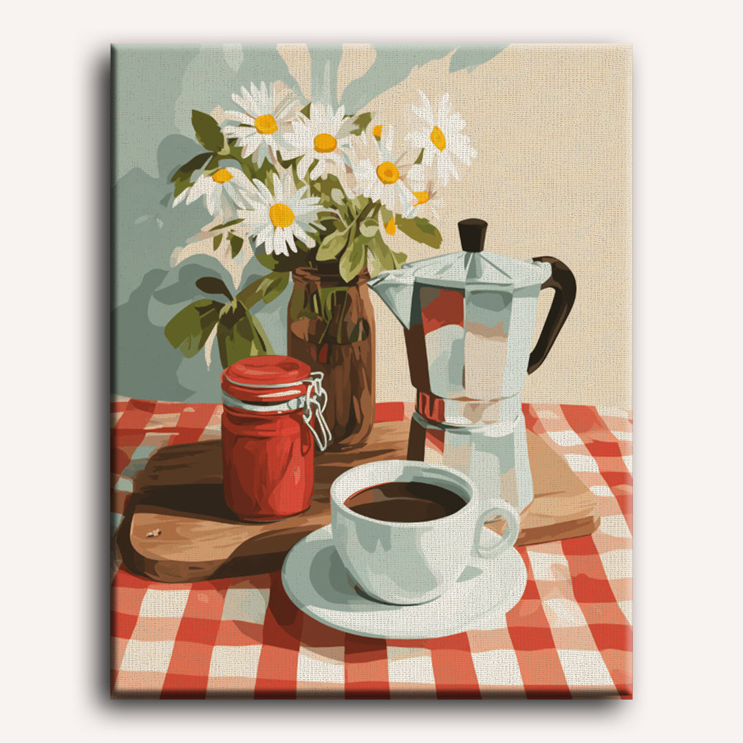 Malen nach Zahlen - Eine Tasse vor dem Tag