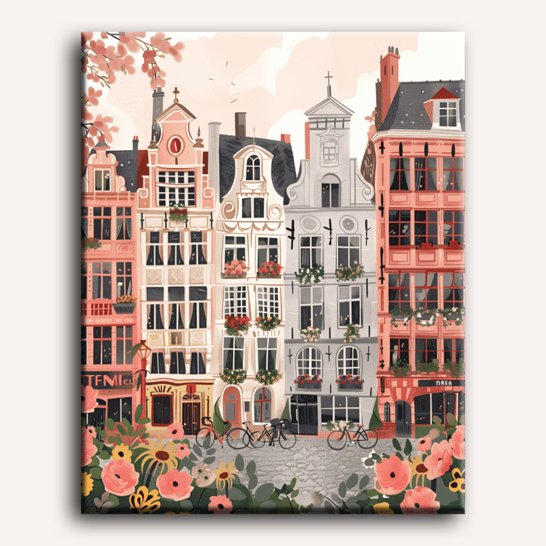 Malen nach Zahlen - Belgische Stadt