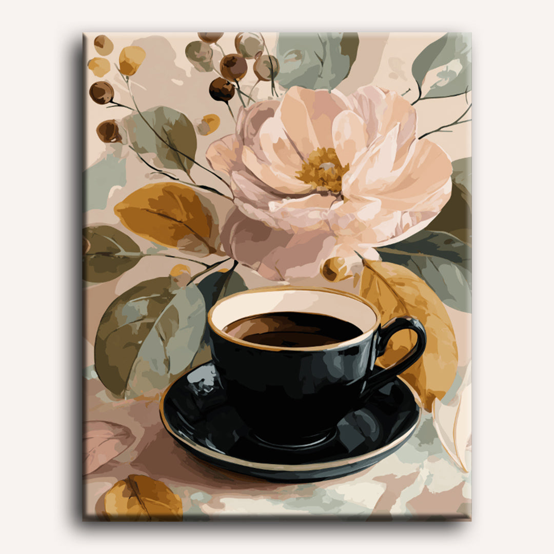 Malen nach Zahlen - Schwarze Kaffeetasse