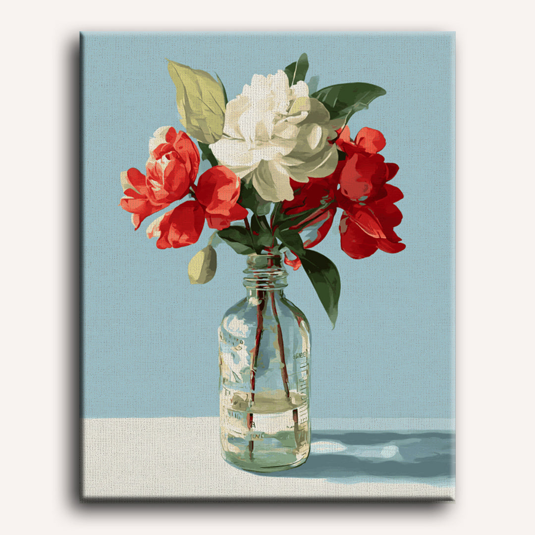 Malen nach Zahlen - Blumen in Flaschen