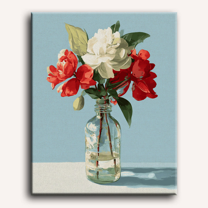 Malen nach Zahlen - Blumen in Flaschen