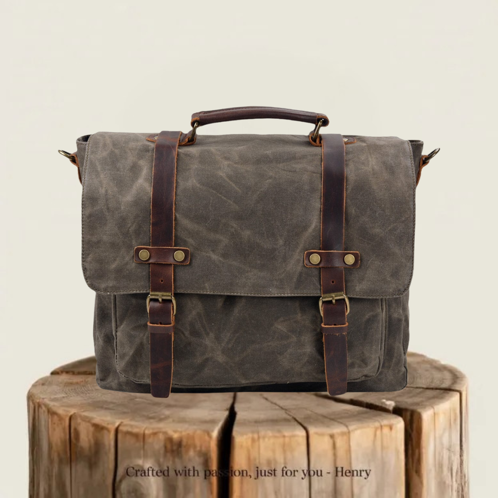 Bruges | Canvas And Leather Clutch Bag