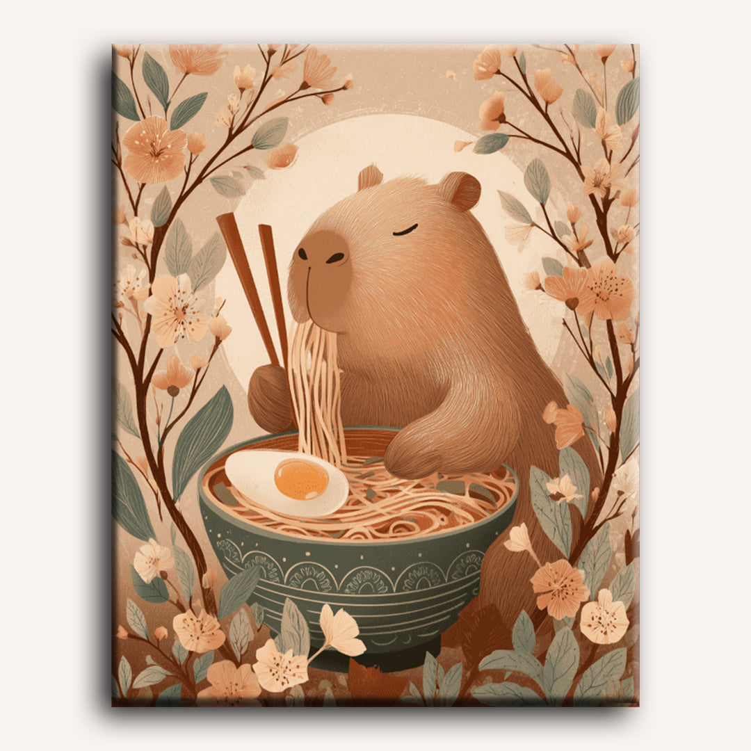 Malen nach Zahlen - Capybaras Nudeln