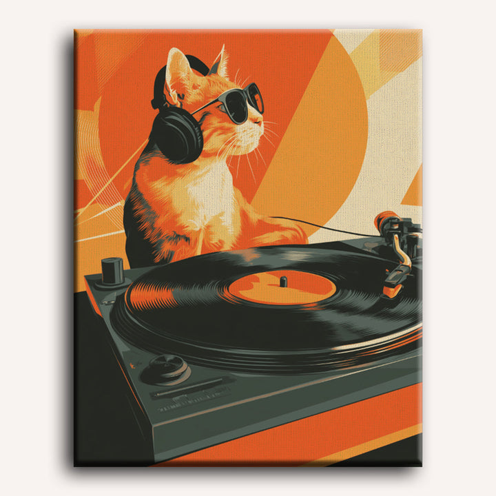 Malen nach Zahlen - Die Katze ist DJane
