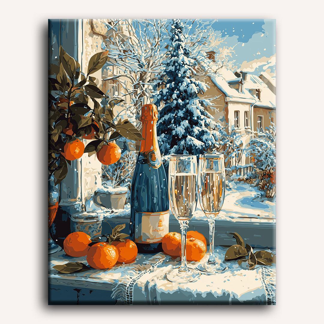 Malen nach Zahlen - Weihnachtschampagner