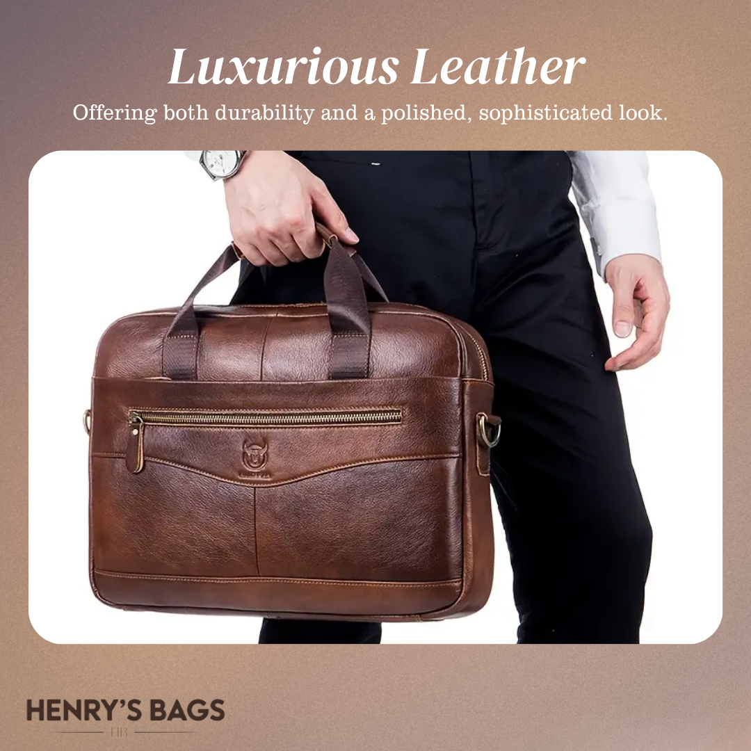 Clayton | Classic Leather Briefcase with Front Zip Accent (BUY 1 GET 1 FREE)