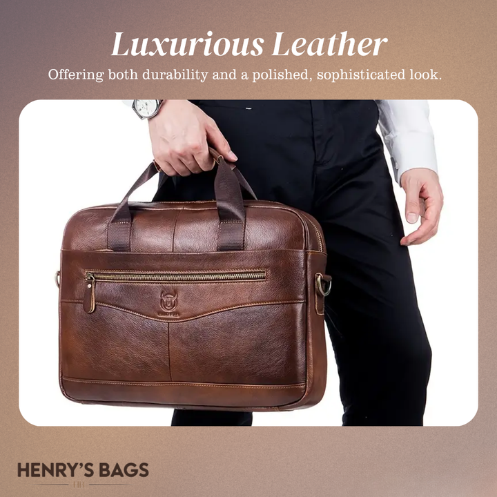Clayton | Classic Leather Briefcase with Front Zip Accent (BUY 1 GET 1 FREE)