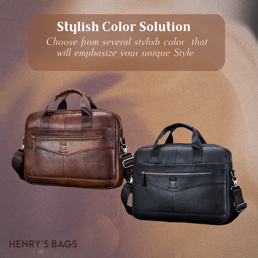 Clayton | Classic Leather Briefcase with Front Zip Accent (BUY 1 GET 1 FREE)