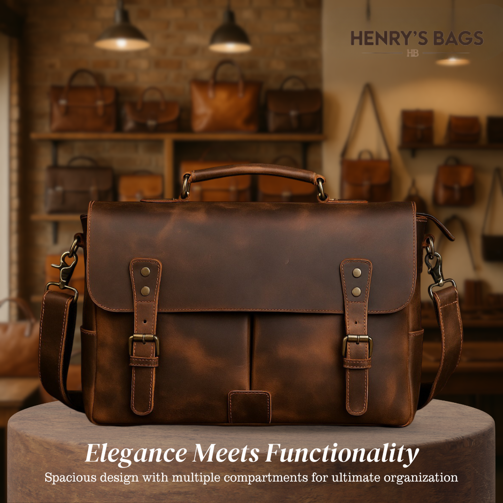 Clinton | Retro Leather Messenger Bag