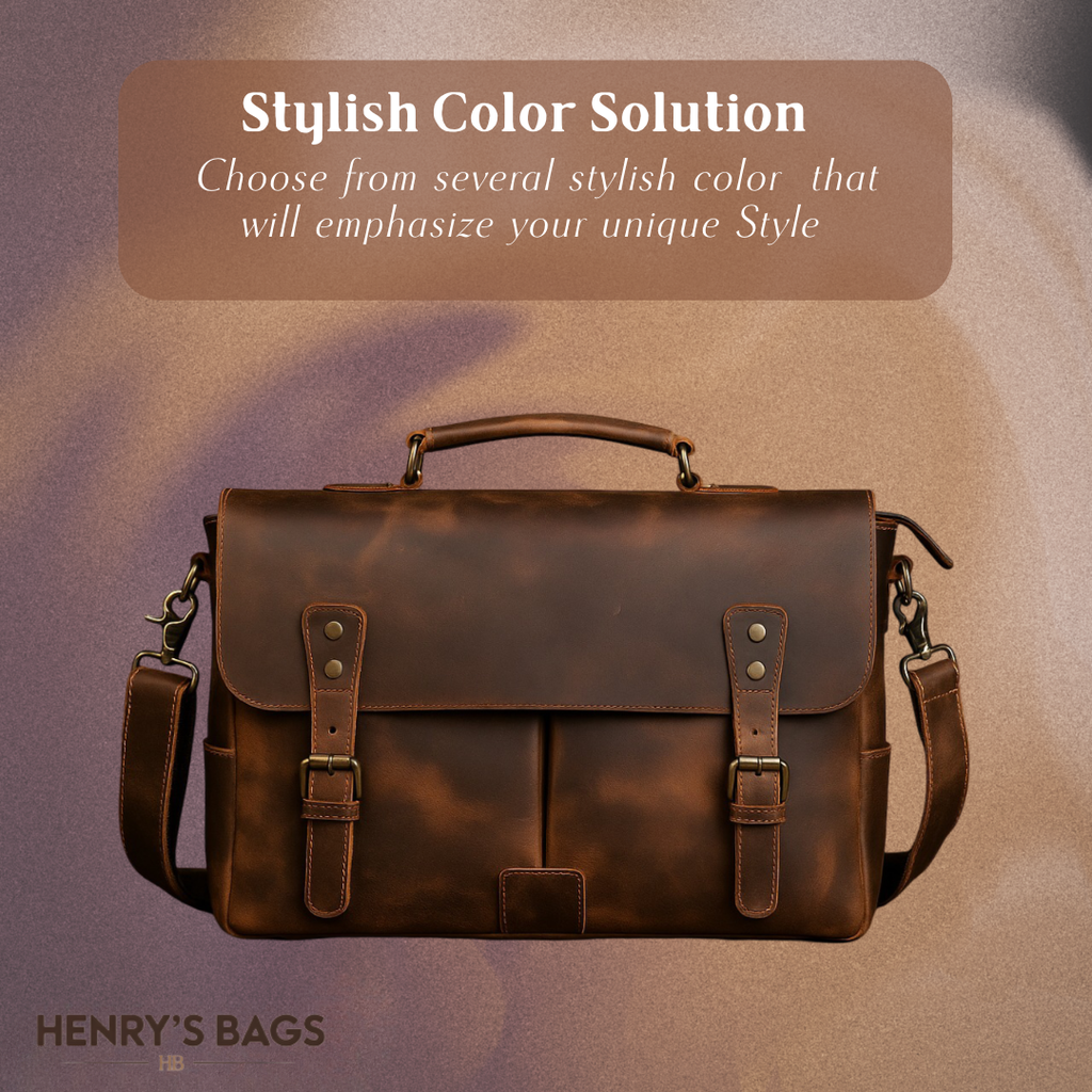 Clinton | Retro Leather Messenger Bag