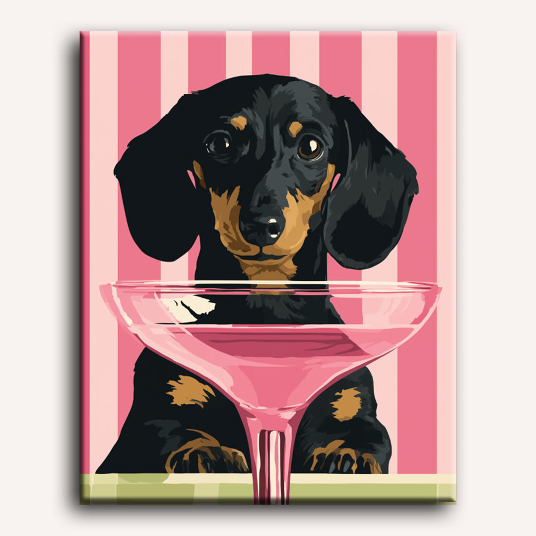 Malen nach Zahlen - Cocktailhund