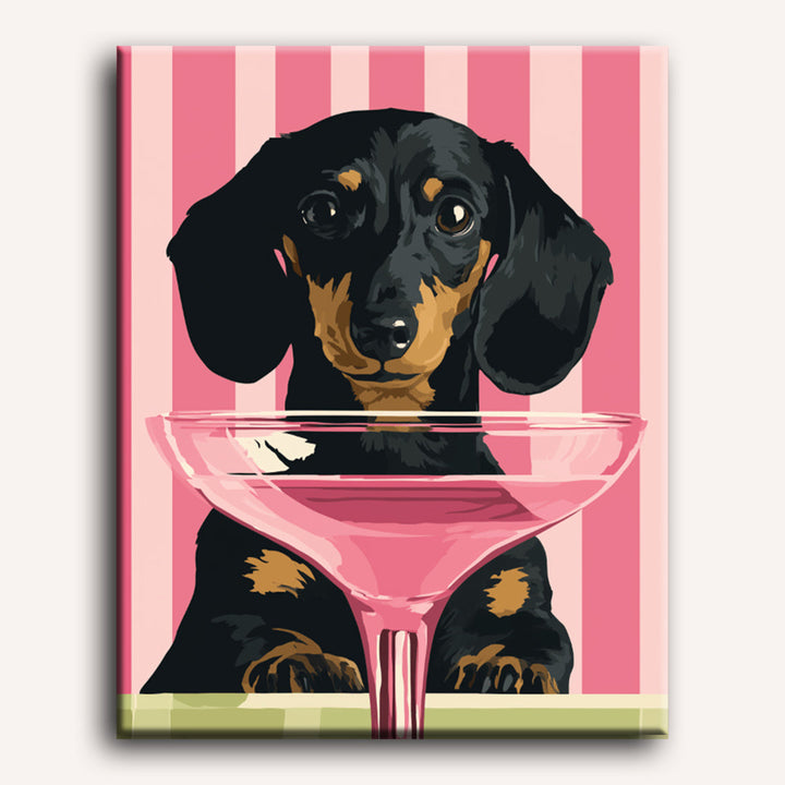 Malen nach Zahlen - Cocktailhund