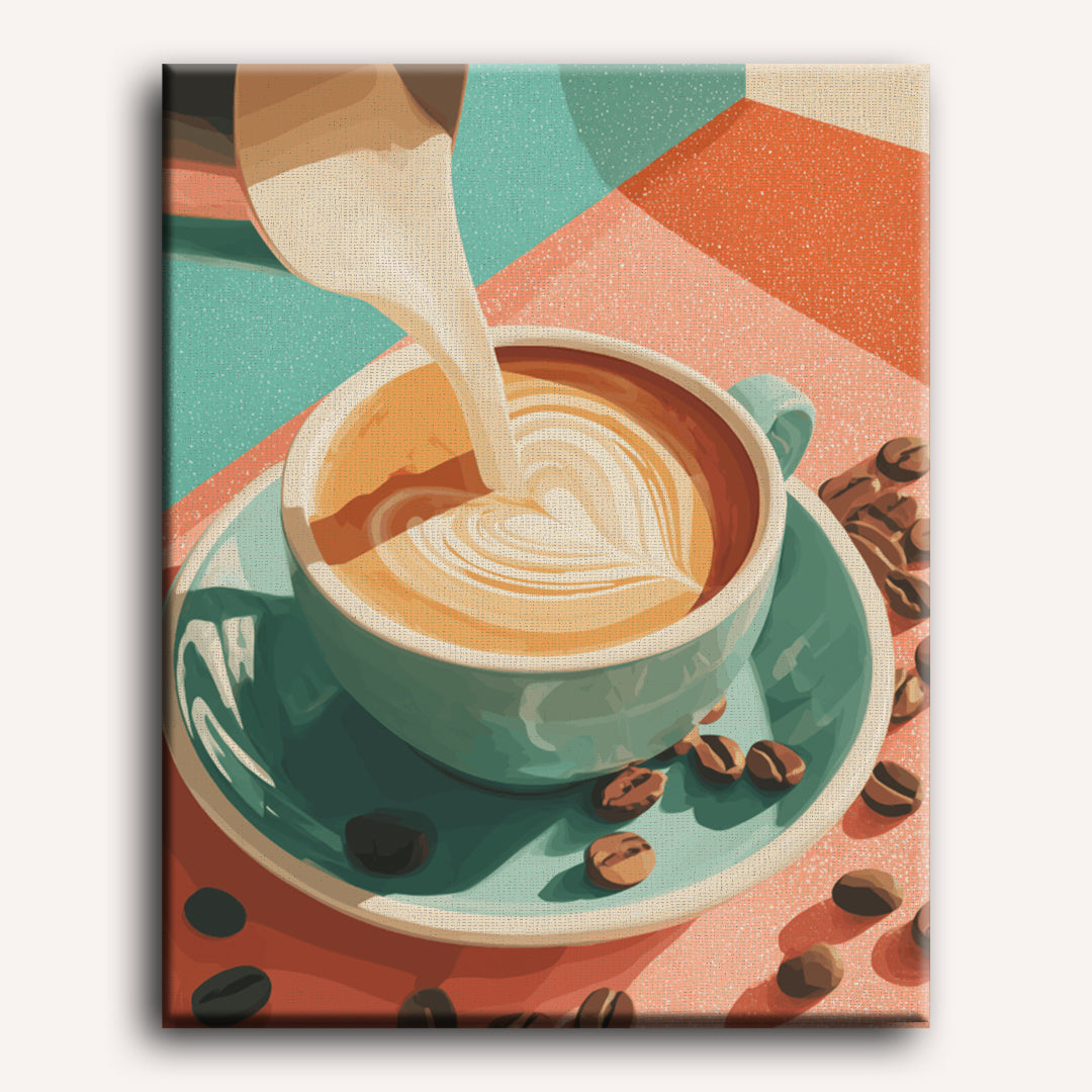 Malen nach Zahlen - Kaffee mit Liebe