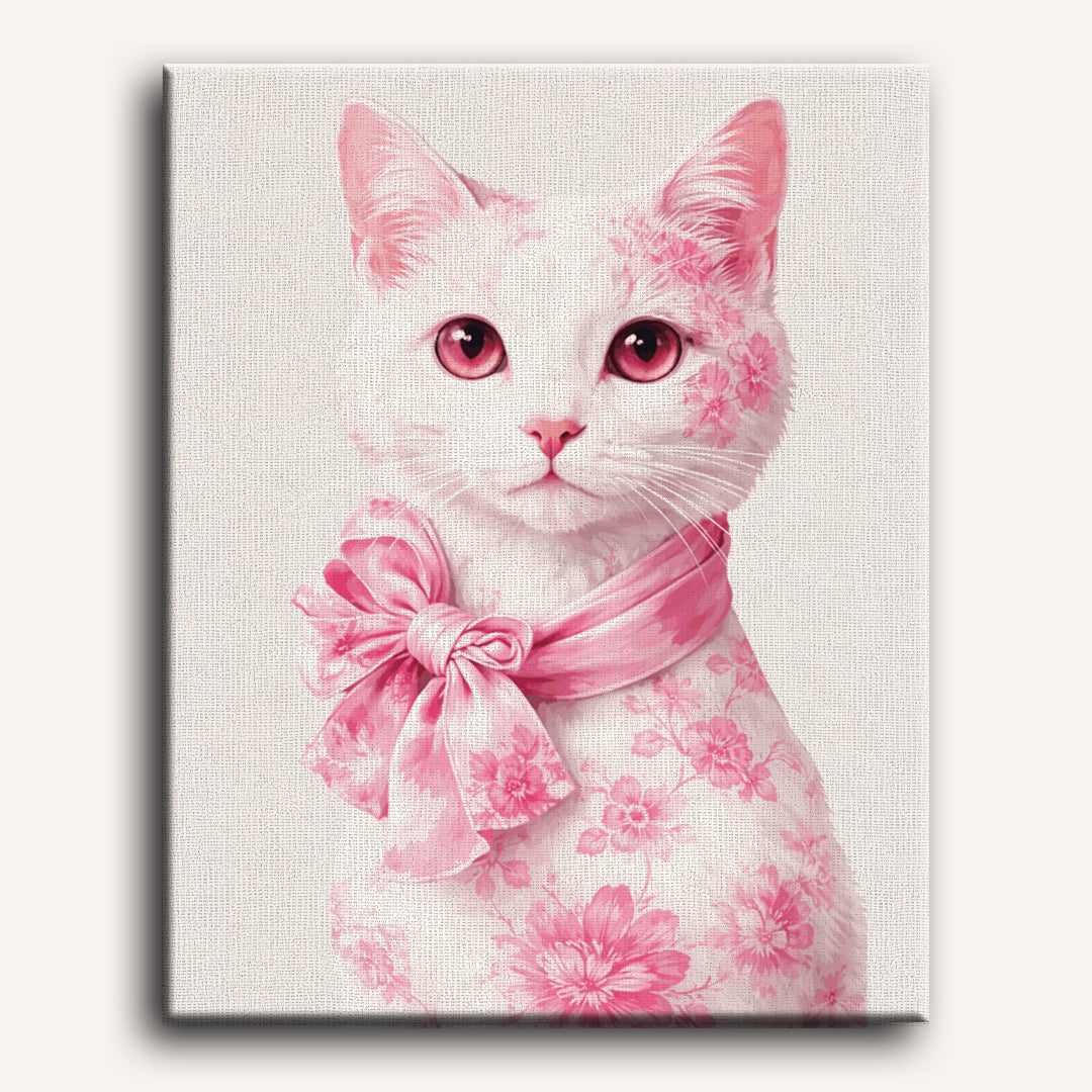 Malen nach Zahlen - Delfter Rosa Katze