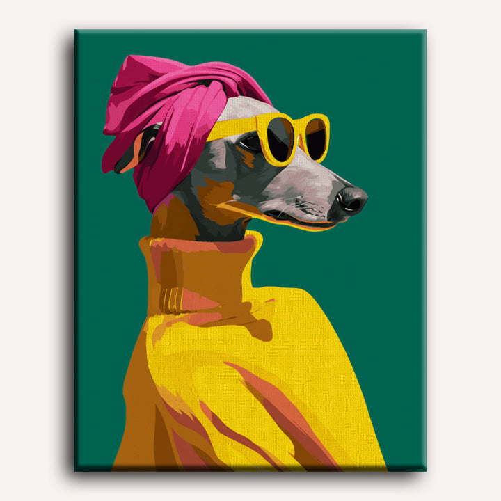 Malen nach Zahlen - Windhund mit Stil