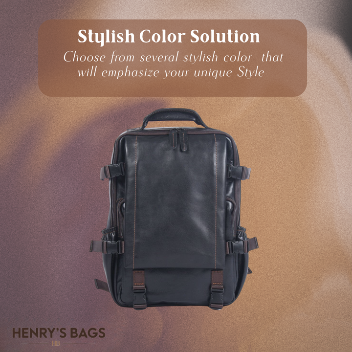 Griffin | Black Leather Backpack for Work and Travel (BUY 1 GET 1 FREE)
