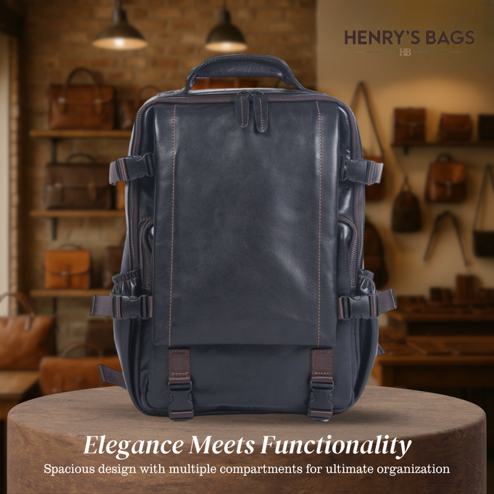Griffin | Black Leather Backpack for Work and Travel (BUY 1 GET 1 FREE)