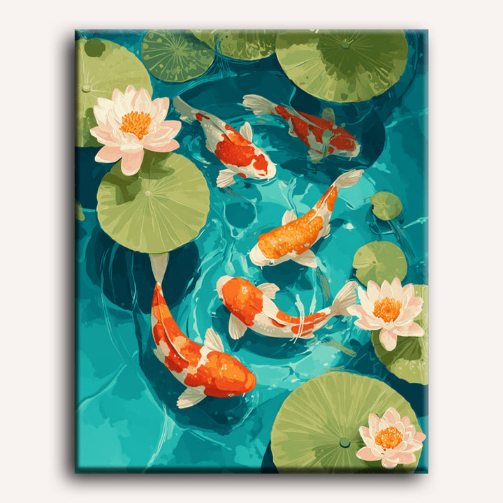 Malen nach Zahlen - Koi-Teich