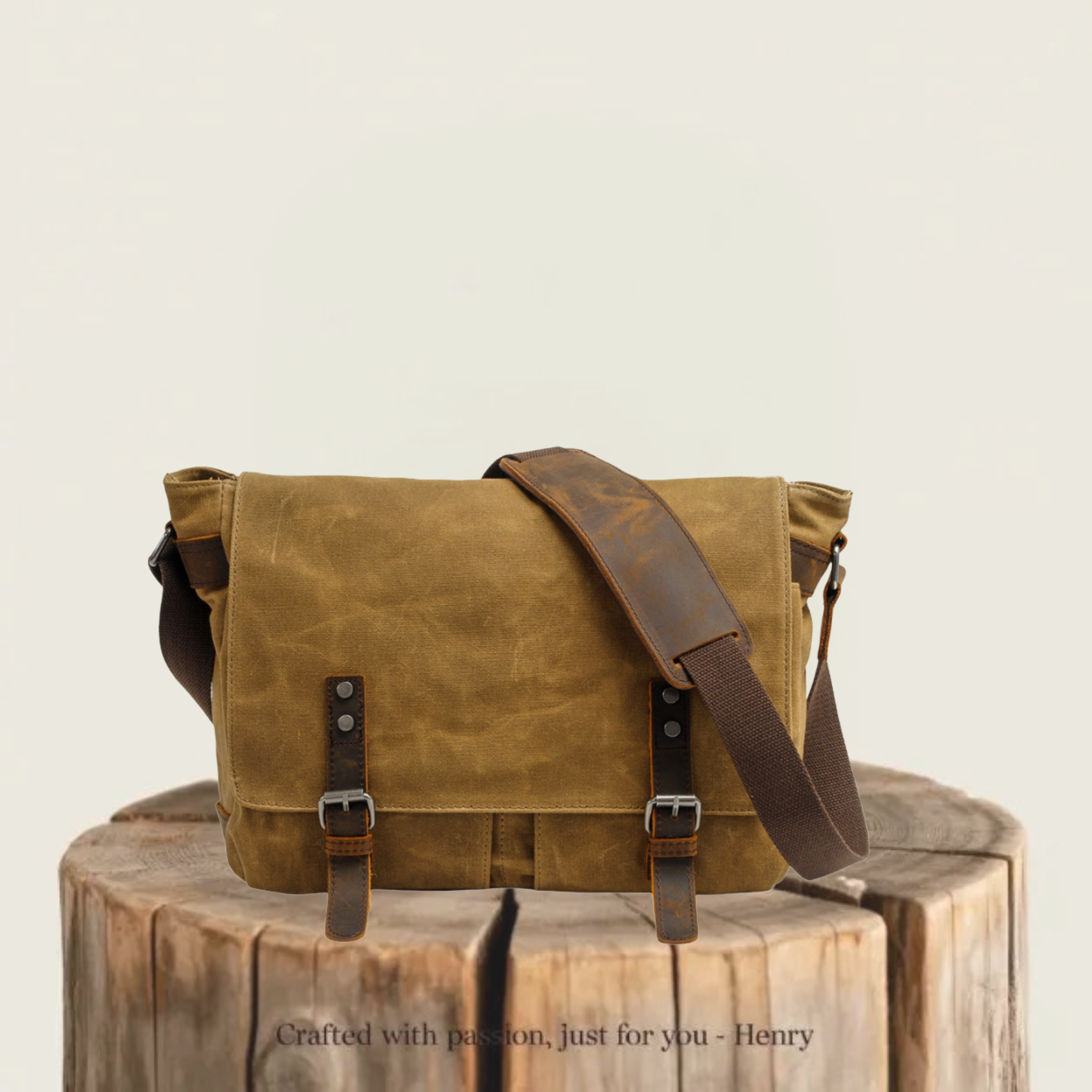 Drake | Waxed Accent Leather Shoulder Bag