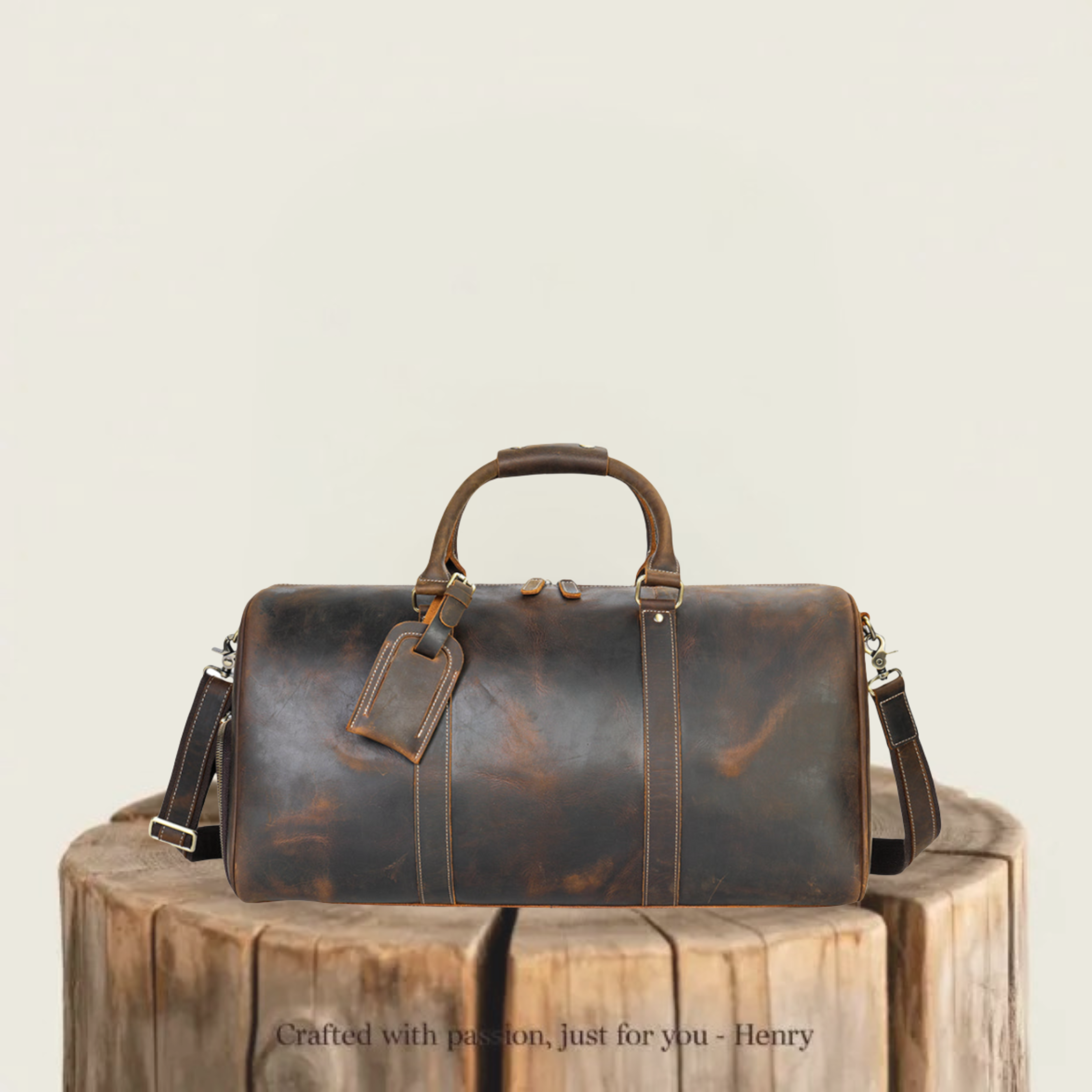 Rhett | Vintage Full-Grain Leather Duffel for Refined Travel
