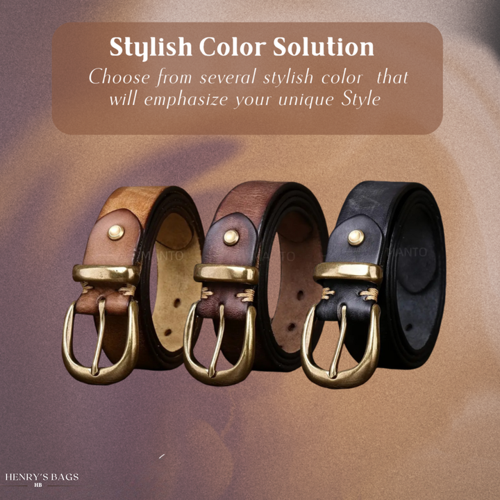 Luca | Retro Belt with Gold Buckle (BUY 1 GET 1 FREE)