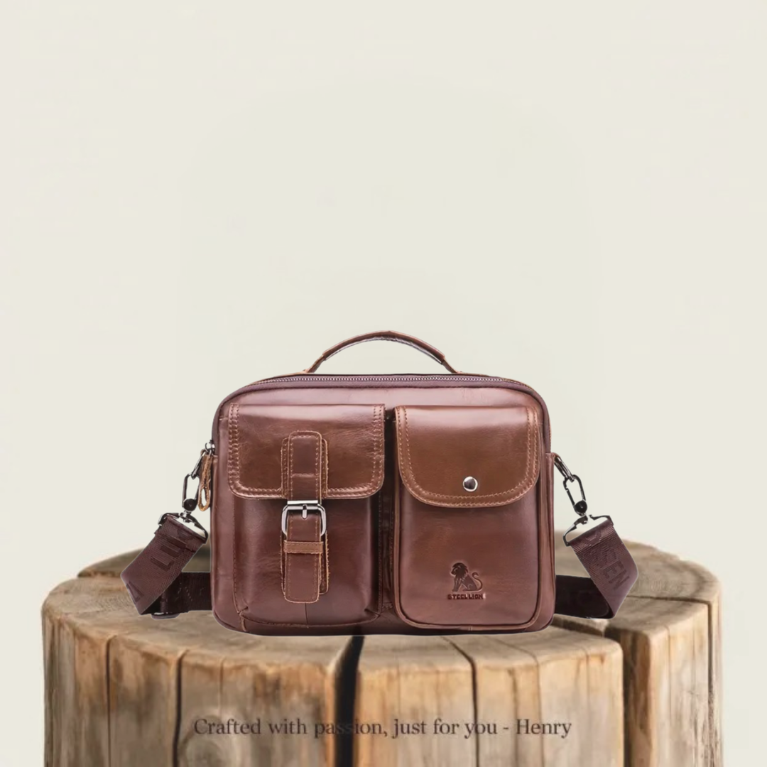 Grady | Classic Leather Shoulder Bag with Vintage Buckle Detail (BUY 1 GET 1 FREE)