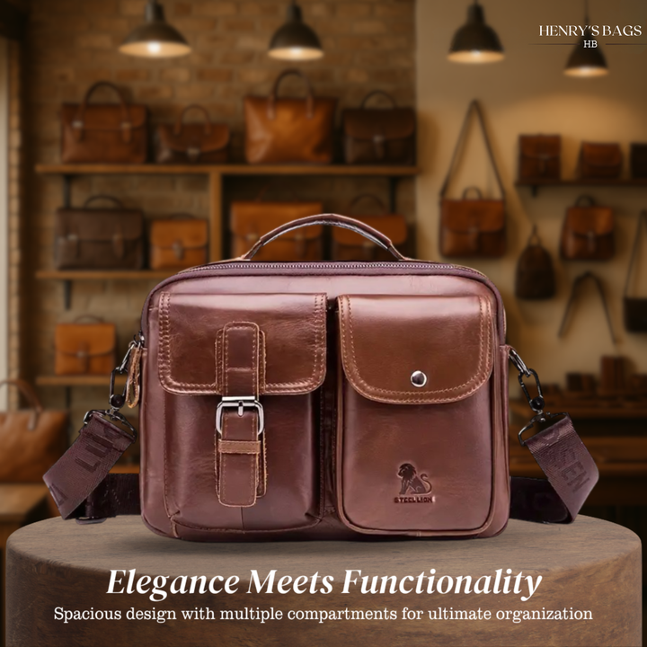 Grady | Classic Leather Shoulder Bag with Vintage Buckle Detail (BUY 1 GET 1 FREE)